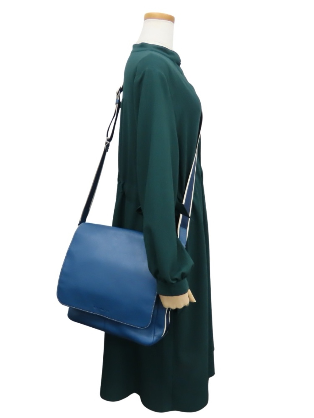 Coach Blue Leather Shoulder Crossbody Messenger Bag Adjustable Strap